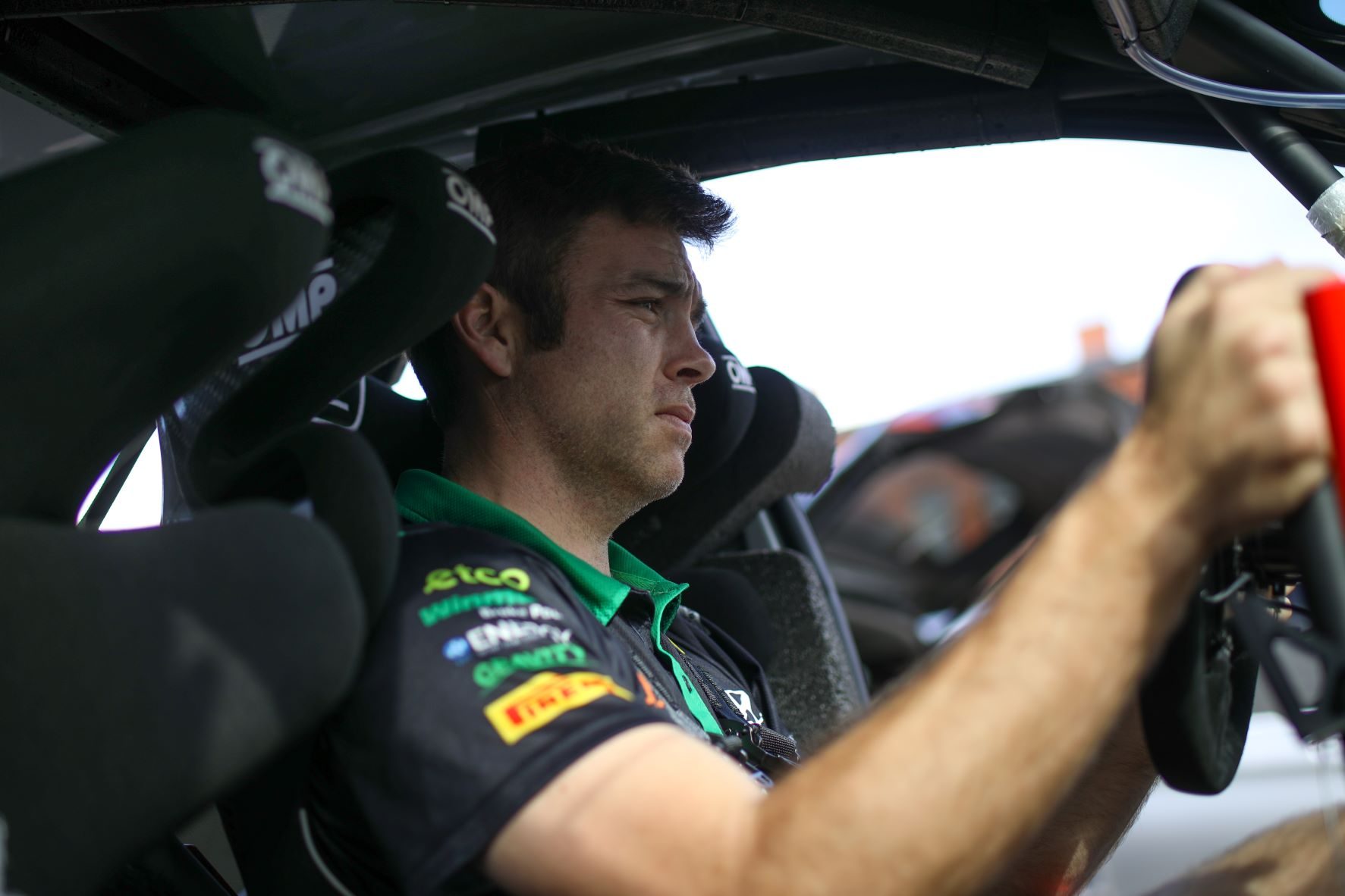 Hayden Paddon at the wheel of his Hyundai i20 N rally car.