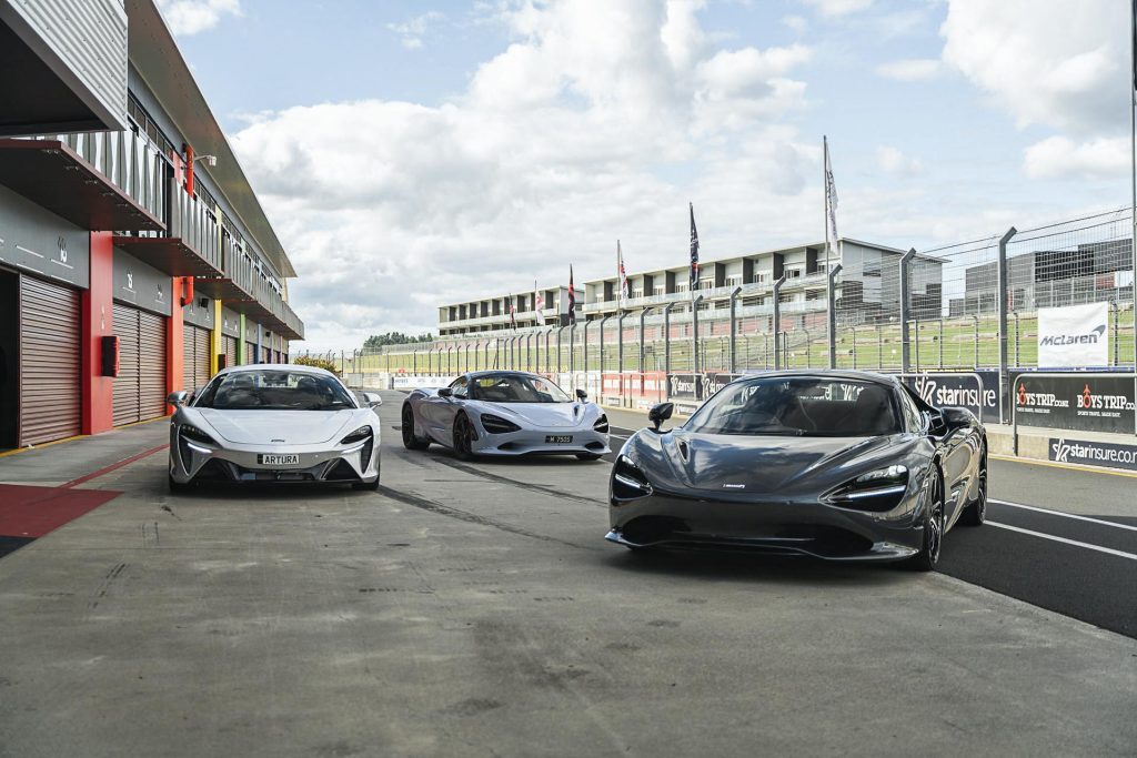 McLaren 750S & Artura parked at Hampton Downs Racetrack