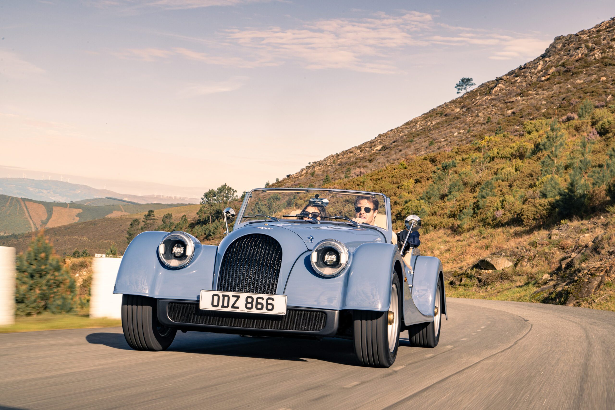 Morgan on road with lovebirds.