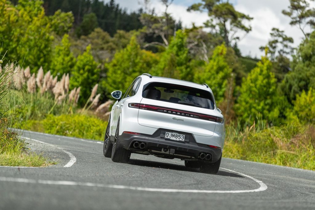 Rear cornering shot of the Porsche Cayenne E-Hybrid