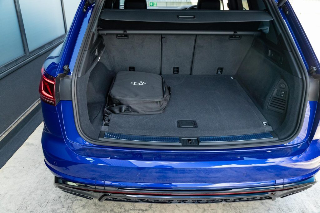 Volkswagen Touareg R PHEV boot space, with PHEV charger
