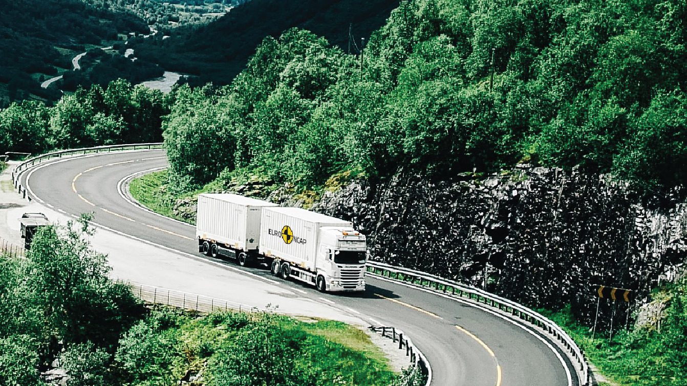 Heavy vehicle on road.