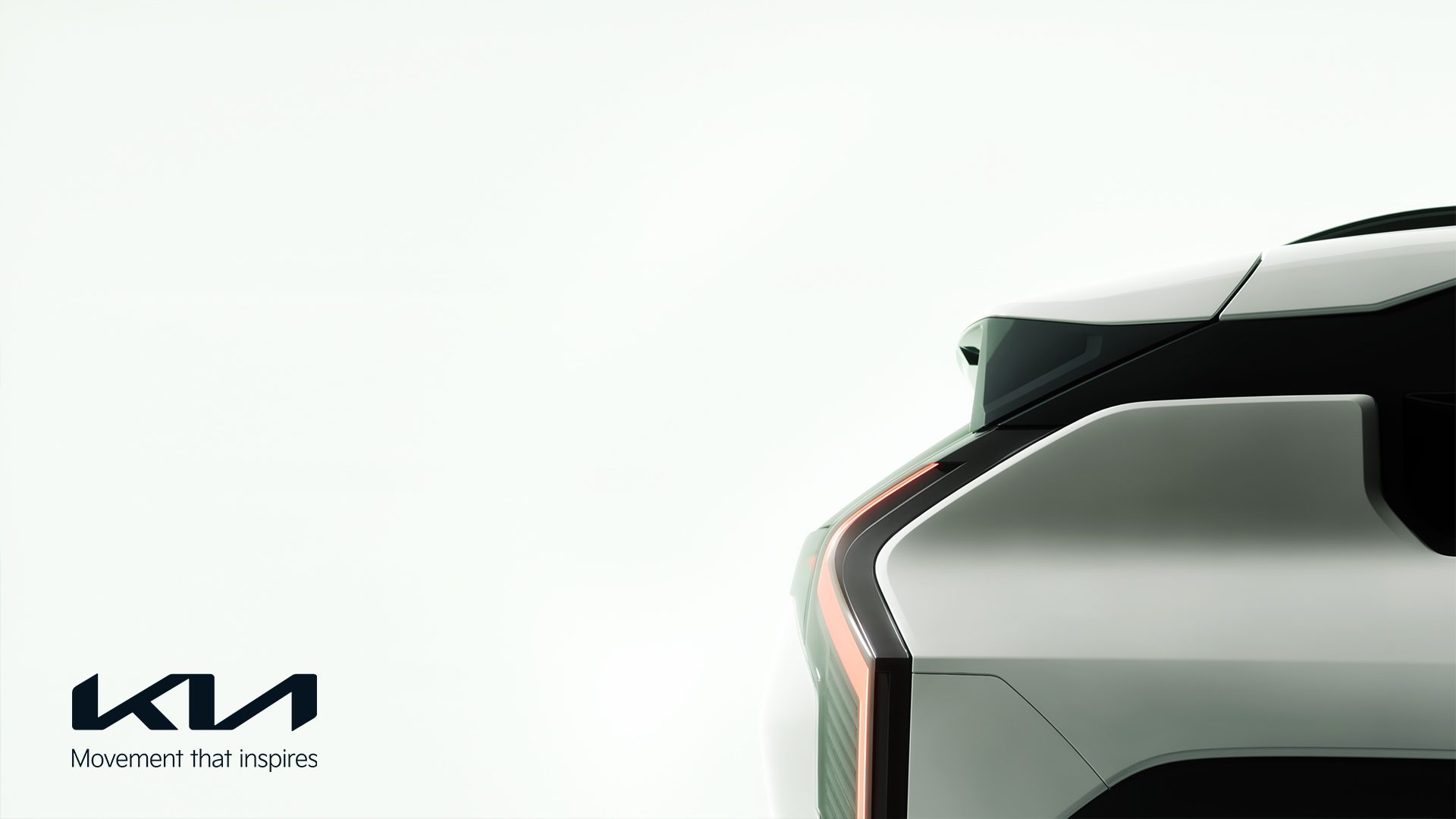 Kia EV3 rear in profile. Teaser shot.