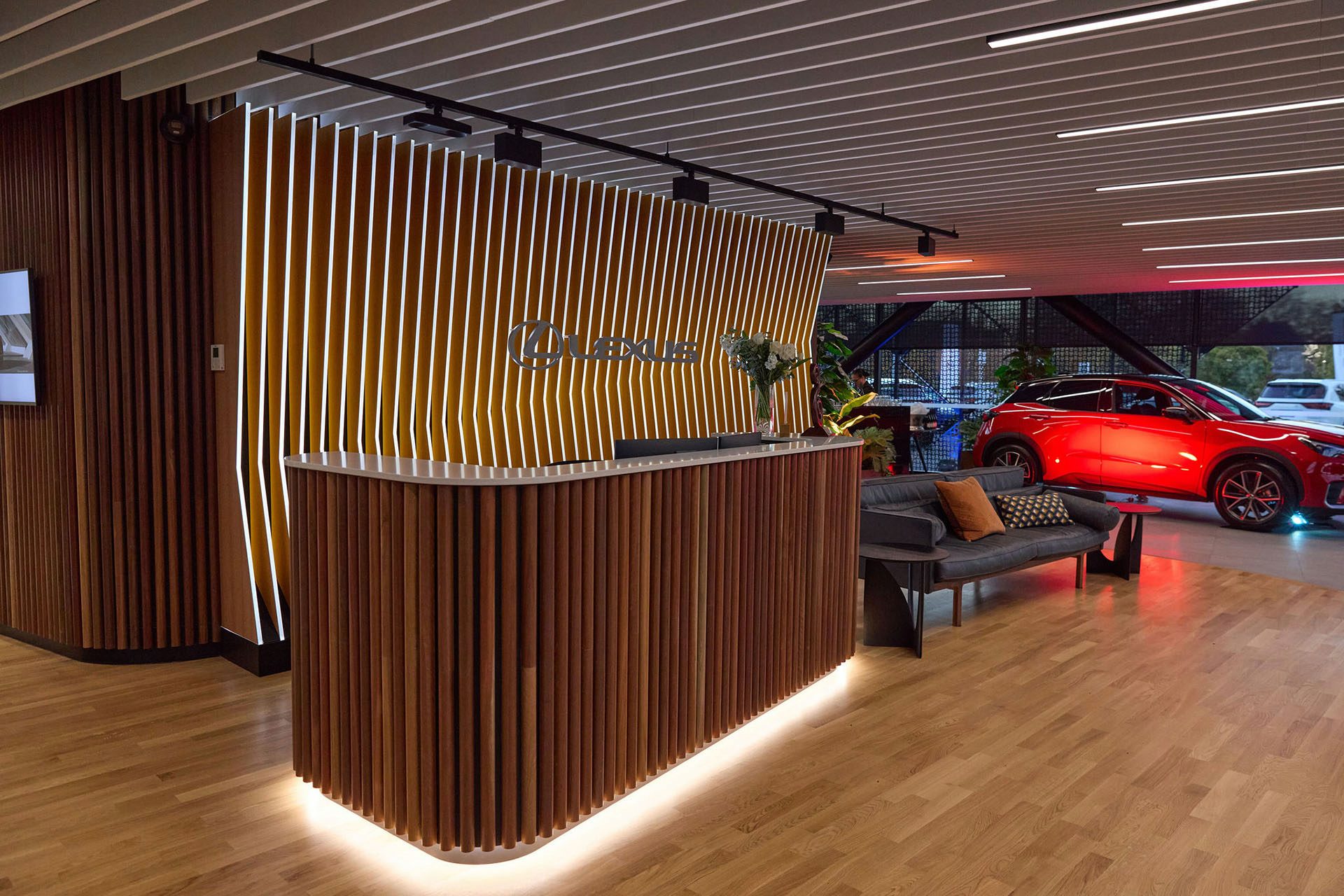 Inside Lexus of Christchurch architecturally designed new premises.