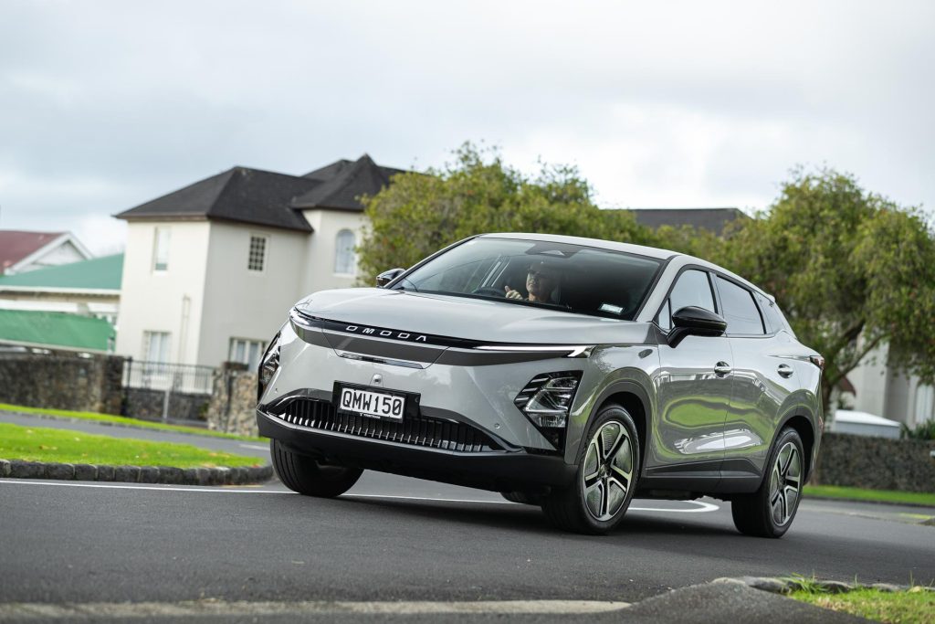 Omoda E5 EX Cornering on a suburban street