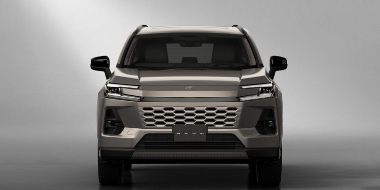 New Toyota RAV4 in grey on white background