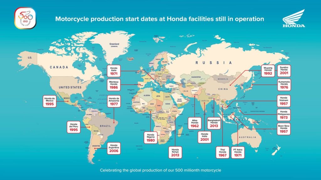 Here are the sites where Honda makes bikes.