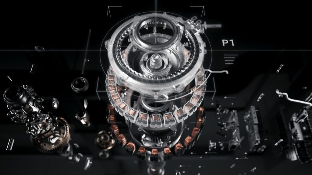 The P1 motor provides instant starts for the petrol engine.