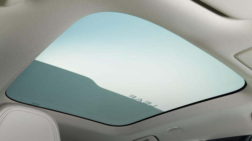 Electrochromic roof darkens as and when you need it to.