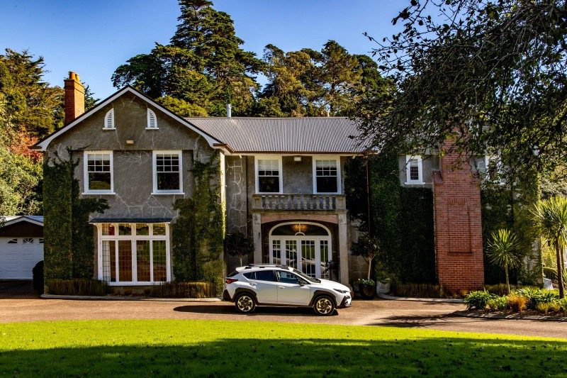 Crosstrek outside ye olde homestead.