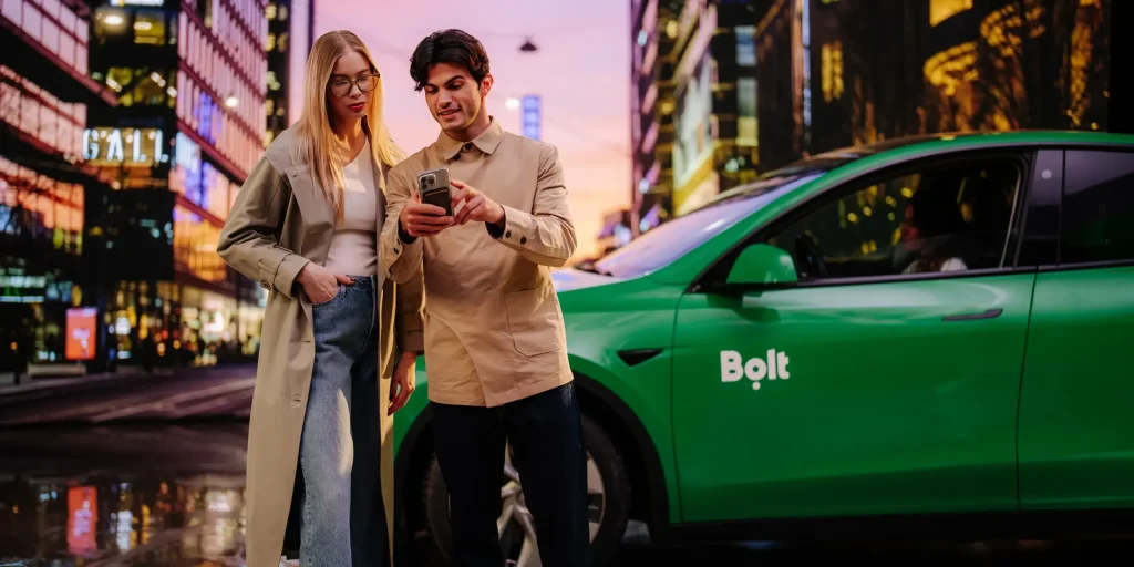 Two models act as Bolt folk for this Bolt commercial.