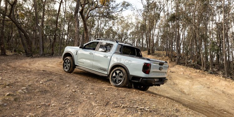 Ford Ranger plug-in hybrid in the bush