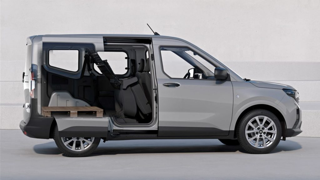 Here the rear seat is folded over and forward for optimum load space.