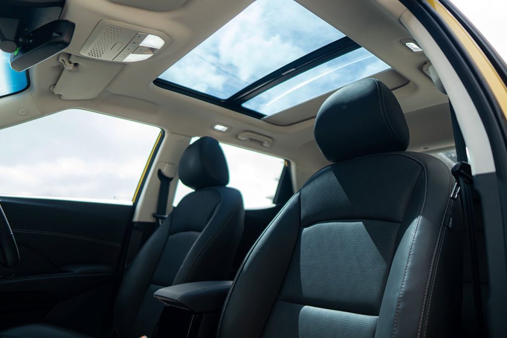 Seats are manual, without lumbar adjustability.
