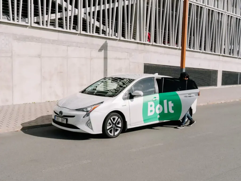 Bolt ride-hailing car in Europe.