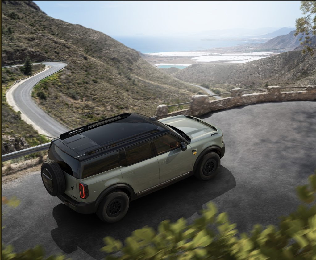 Contrasting black roof adds to the allure.