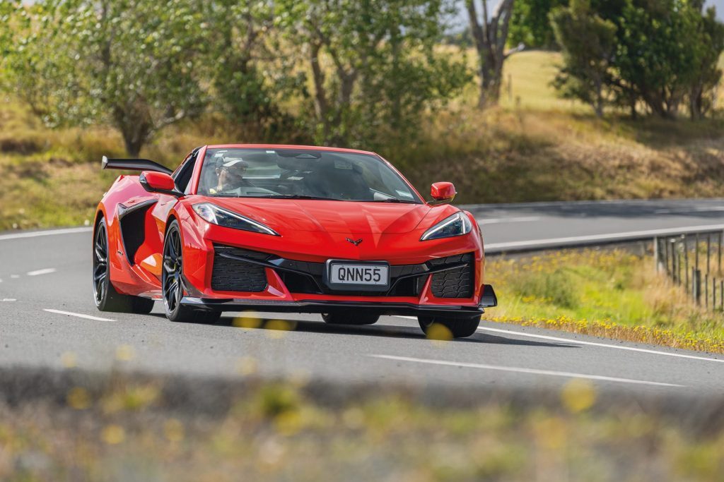 Corvette cornering.