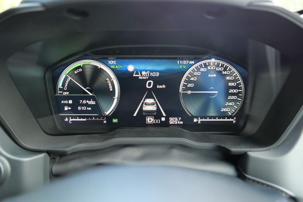 The Hybrid on tour doing 7.6L/100km./