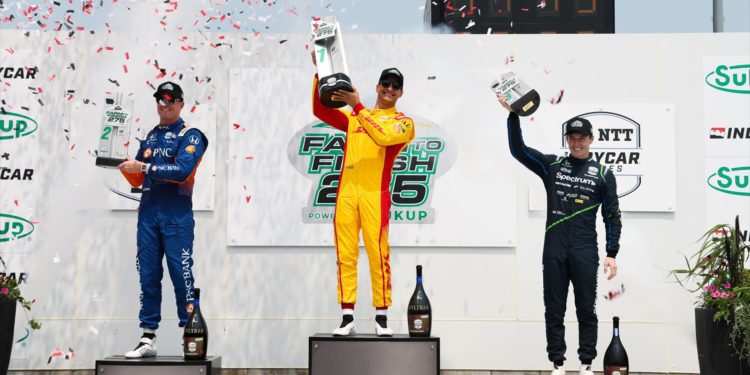 Dixon and Armstrong on the podium