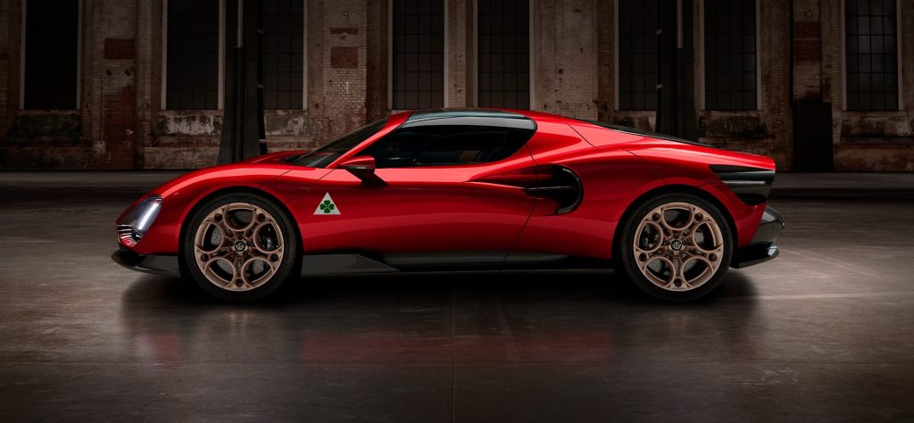 Also a flowing form in profile, the Alfa supercar.