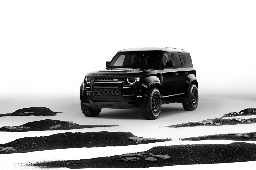 Snow is the best place to show off the new all-black treatment for Defender Octa.
