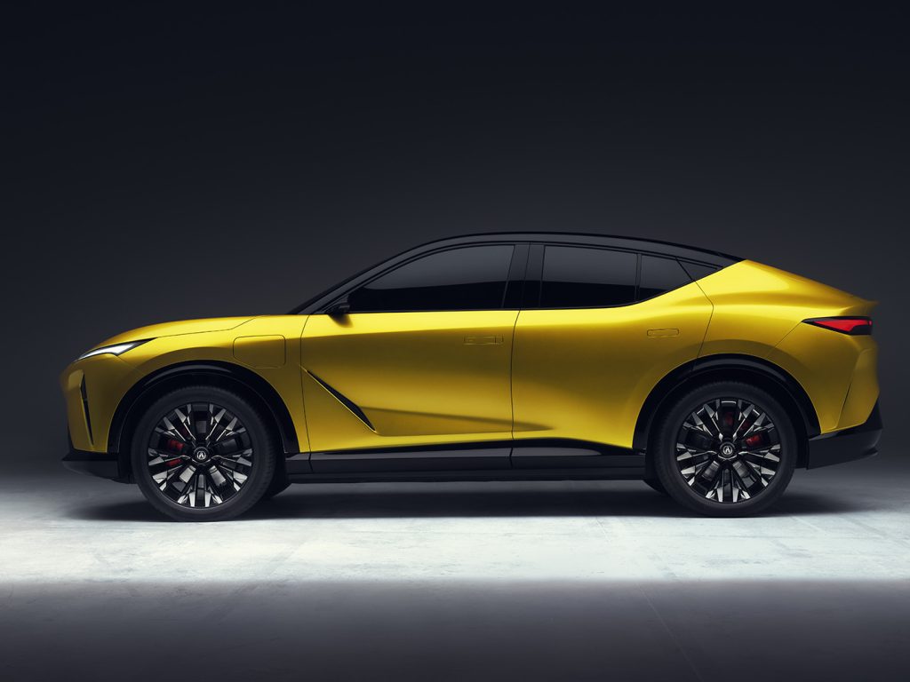 Typical concept cues include huge wheels, vents, sloping roofline and concealed door handles.