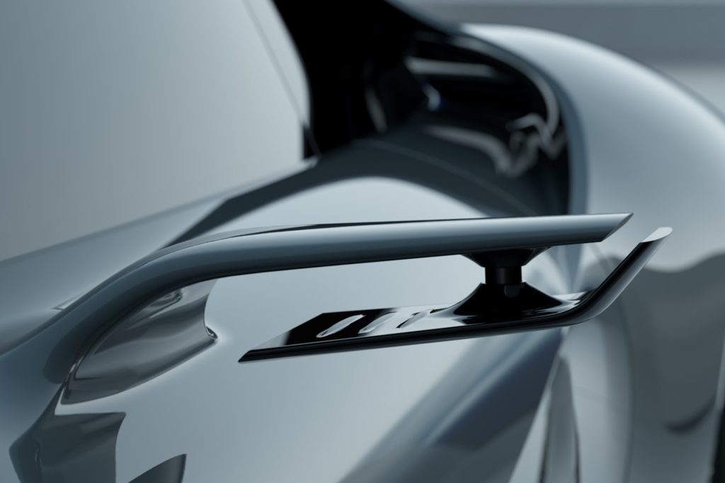 Mirror too passe for this futuristic supercar. Cameras are the go instead. Better for aeros too. 