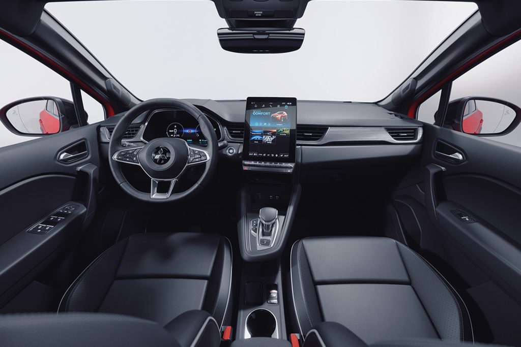 Interior features portrait-style screen.