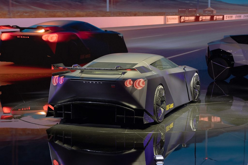 An electric GT-R concept by Nissan created in 2023.