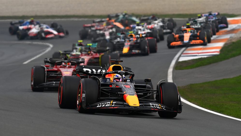 Max Verstappen at the head of the F1 pack in his glory days.