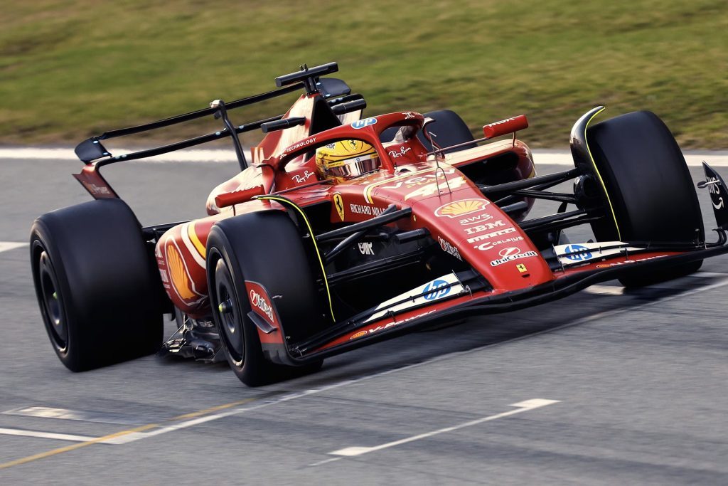Hamilton and Ferrari at a test session earlier this year.