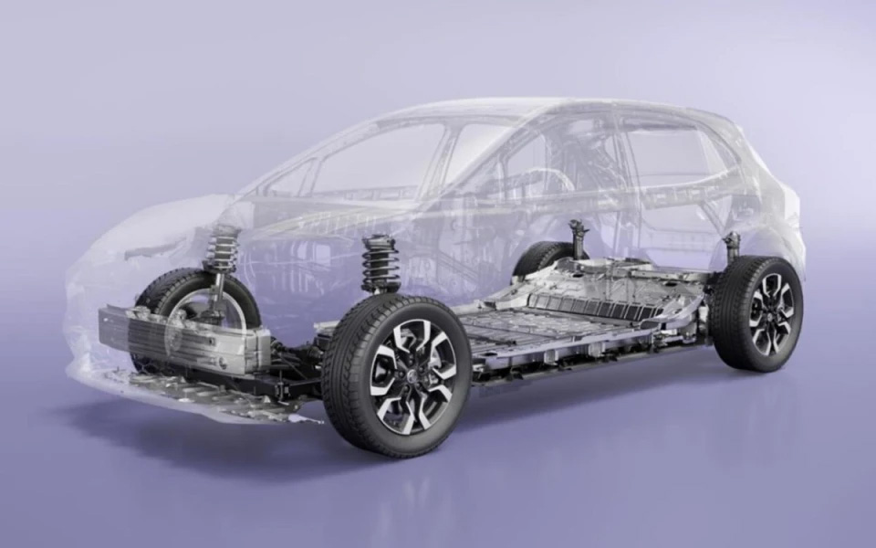 Beneath the skin is a battery pack that's part of the platform for improved interior space.