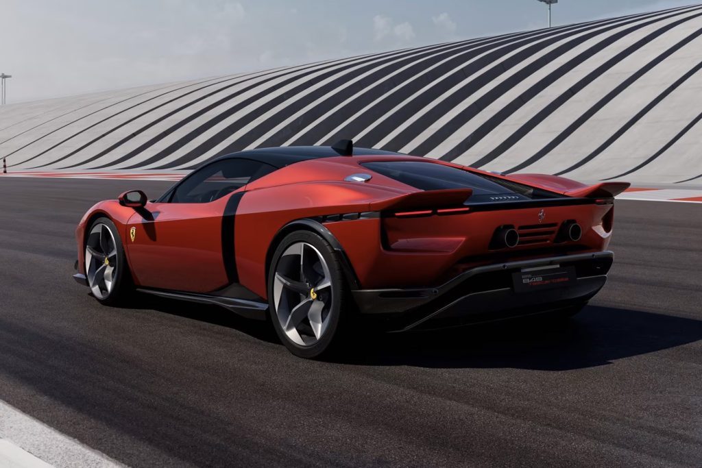 A better look at the rear with the unusual twin spoilers.