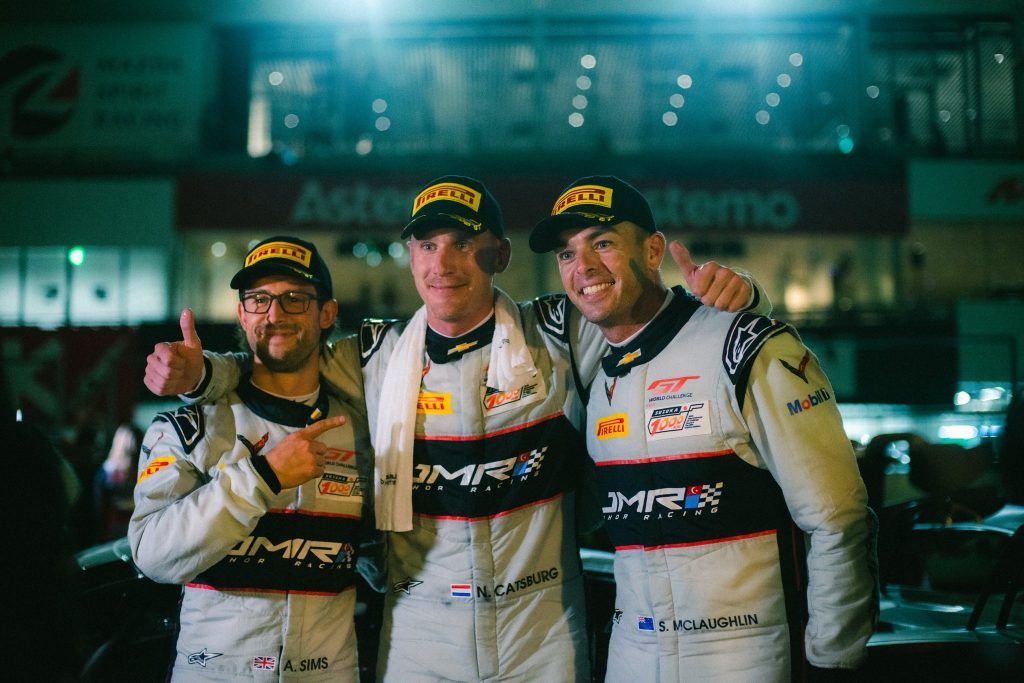 The three drivers in the Johor Motorsports JMR Corvette.