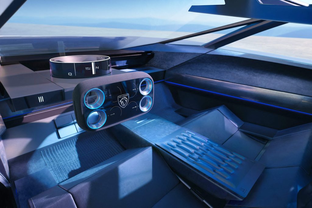 This is the 2023 concept car with the out-there wheel and out-there circular HUD.