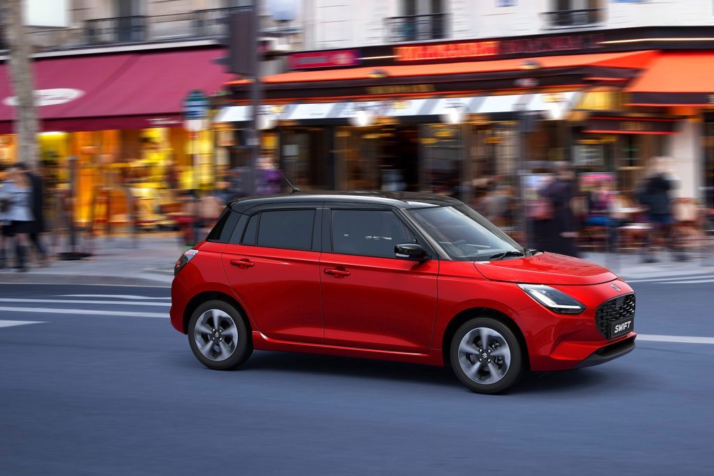Two-tone Swift on the move in its natural environment.