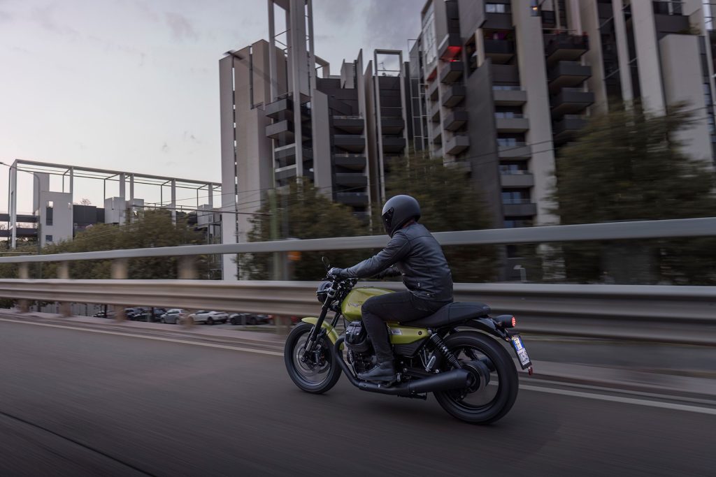 The V7 now uses the 850 twin motor so is the stroppiest V7 yet.