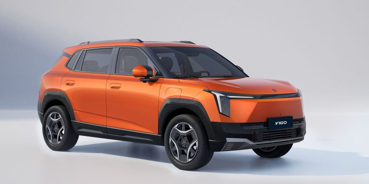 Orange Dongfeng Vigo on a white background