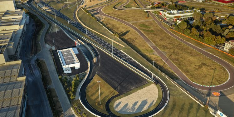 Ferrari E Vortex track pictured from above