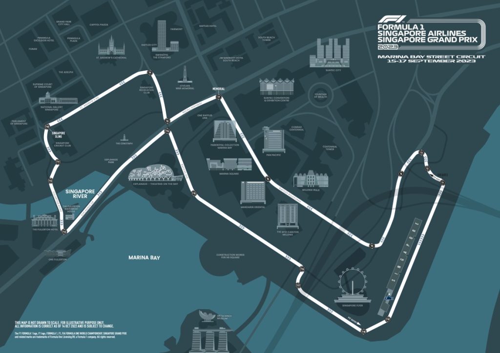 The Singapore GP Marina Bay Street Circuit.