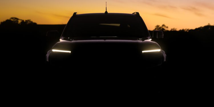 Shadowy image of new Nissan Navara