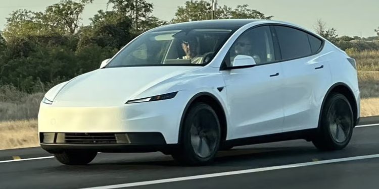 2025 Tesla Model Y RWD in white on tarmac