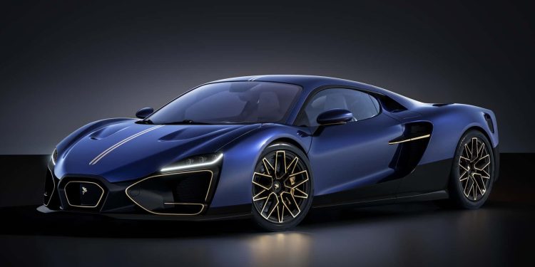 Vittori Turbio in blue on a black background