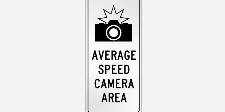 speed camera sign on white