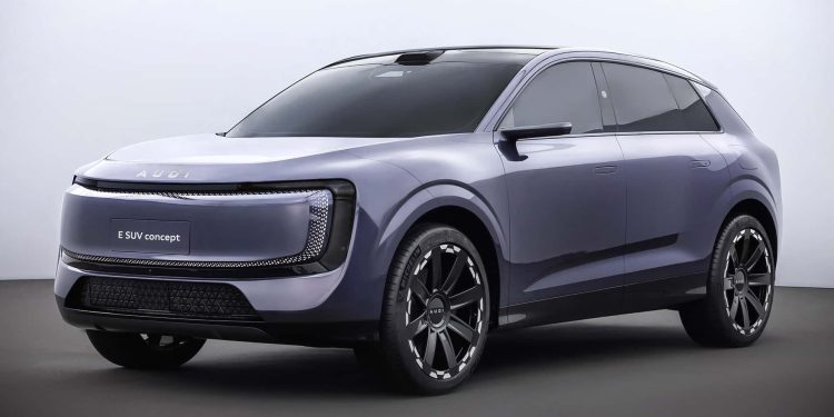Audi e SUV on a clear backdrop