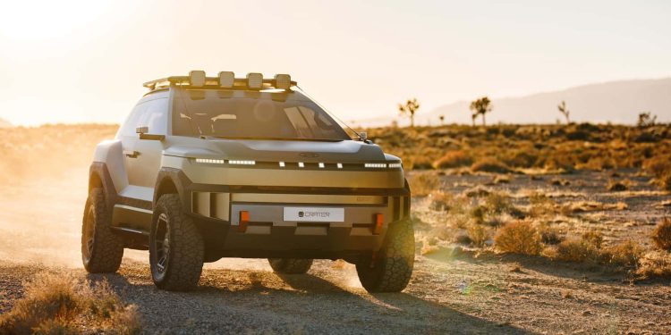 Hyundai Crater back lit by the sun